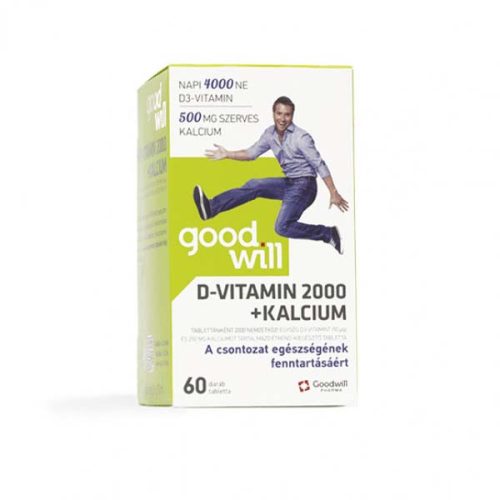 D-vitamin 2000 + Kalcium tabletta (60 db)