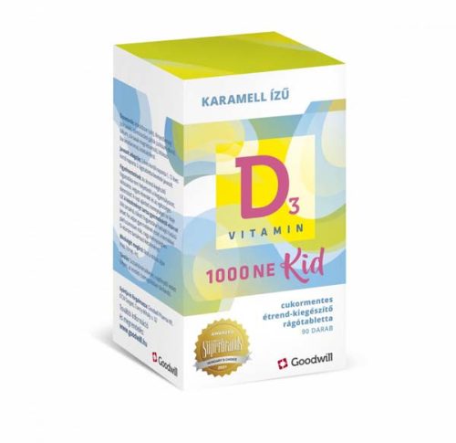 D3-vitamin Kid 1000NE rágótabletta gyermekeknek (90 db)